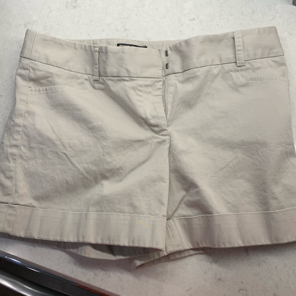 Express Khaki Editor Cuffed Shorts - image 1